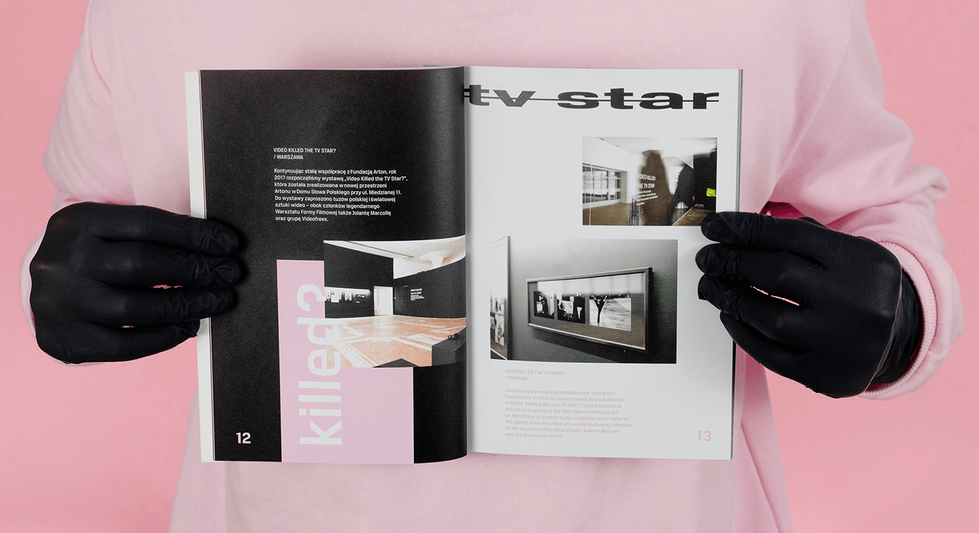 report book ANNUAL editorial print silkscreen pink print design  mirror reflection