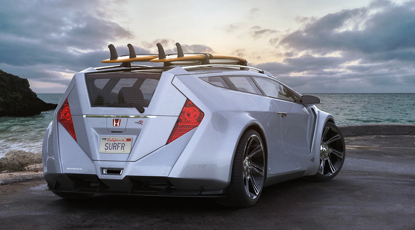 Honda Concept wagon 3D CGI Render Aerodeck Automotive design concept wagon