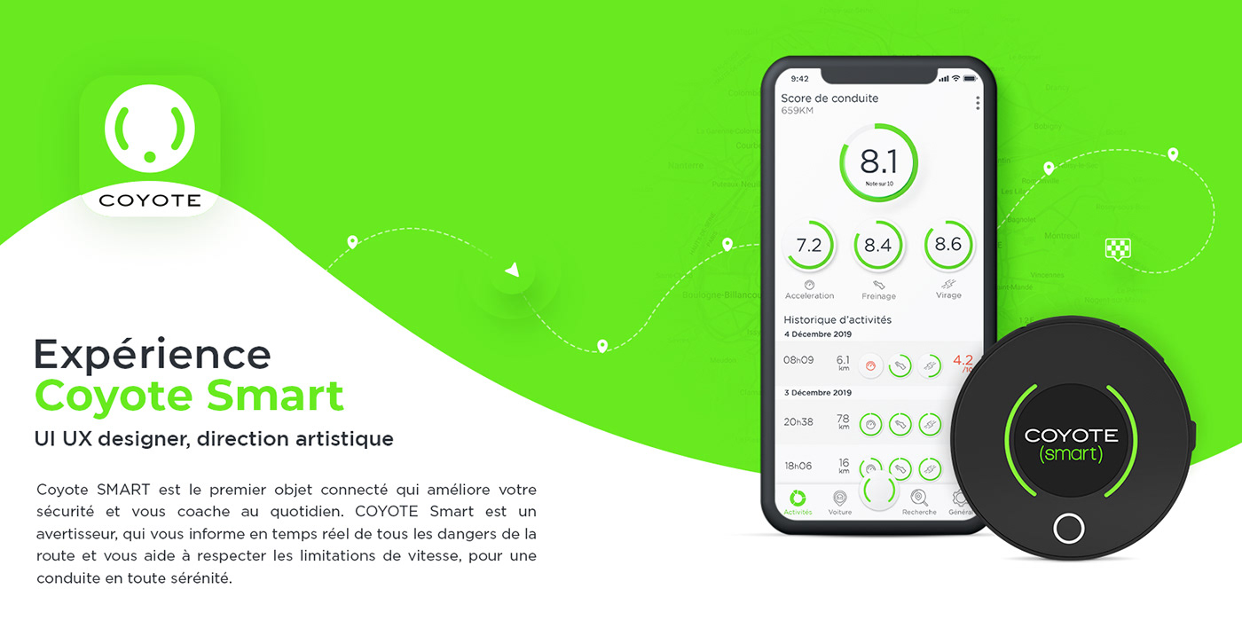 apps Carte Connected Objects dashboard maps navigation product radar Smart uiux