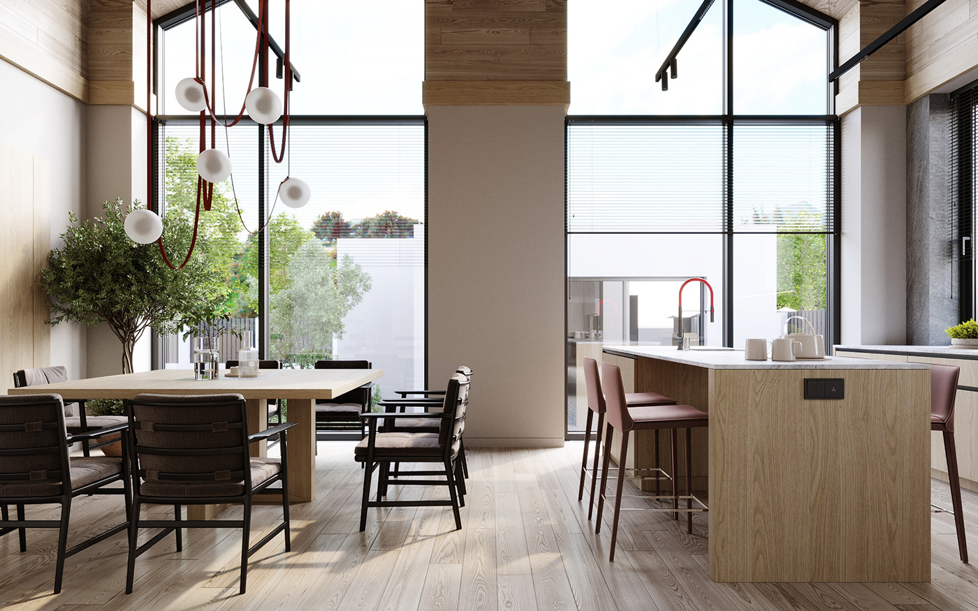 3ds max architecture corona exterior interior design  kichen design livingroom modern Render visualization