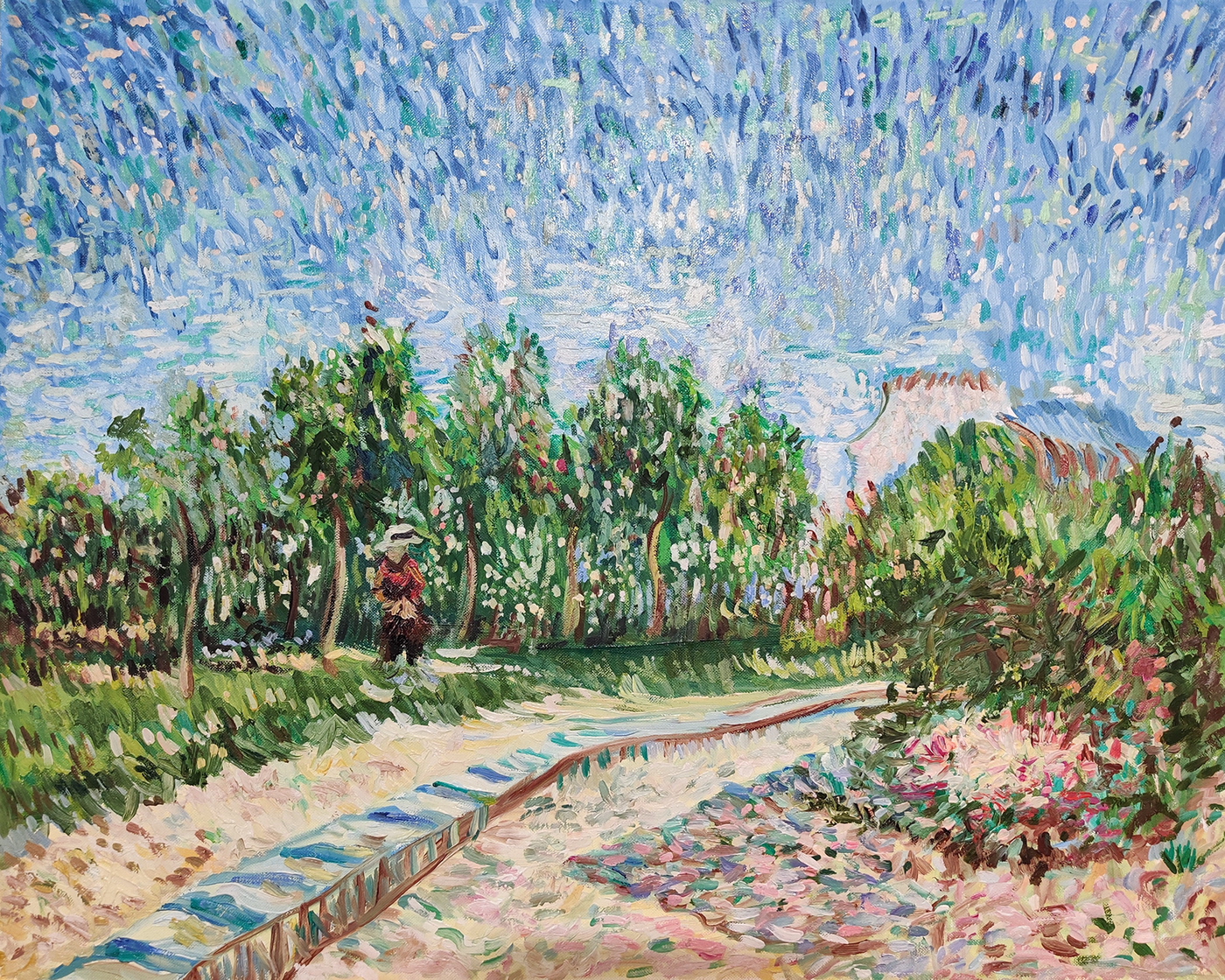 fine art impressionism Landscape Monet Nature Oil Painting on canvas recreation van gogh van gogh style