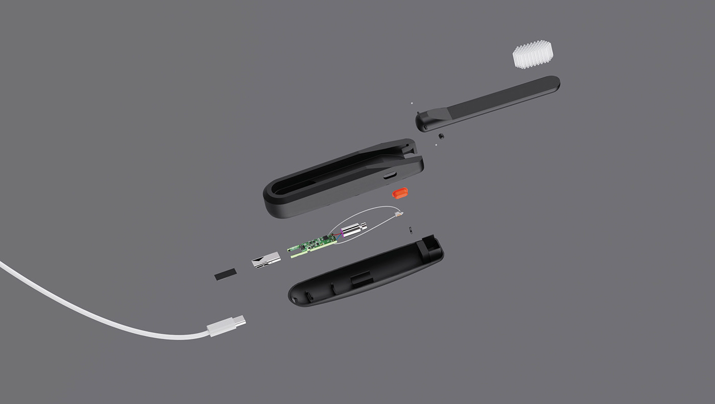 Garmin electric toothbrush product design  industrial Render 3D Rhino keyshot photoshop design
