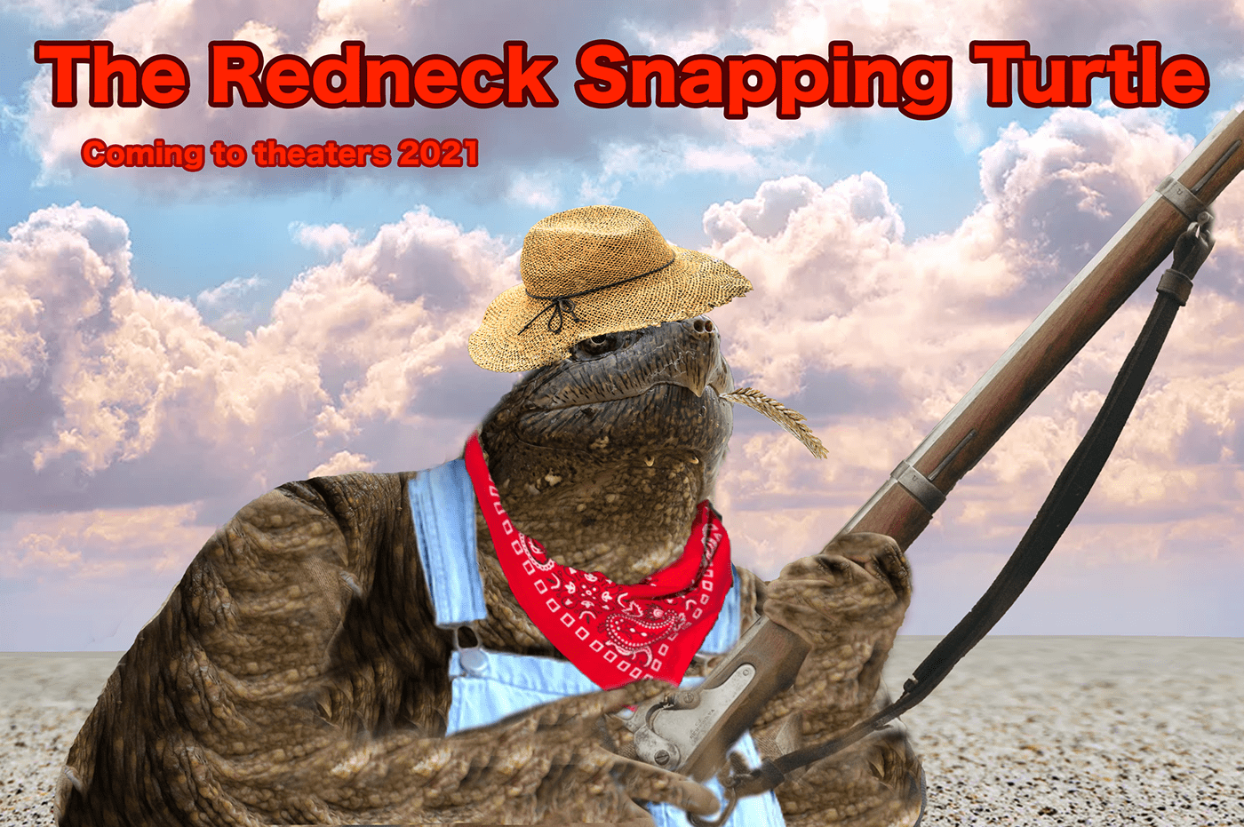animal funny graphic desighn photoshop Project redneck snapping turtle Turtle