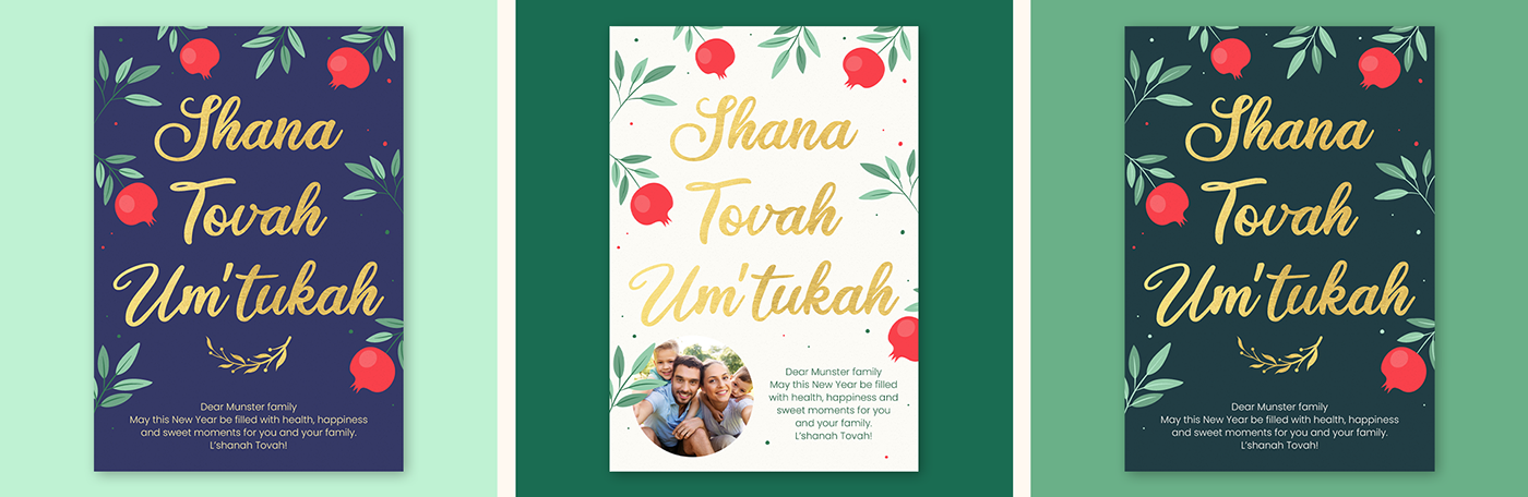 adobe illustrator greeting card ILLUSTRATION  postcard rosh hashanah  Shana Tova