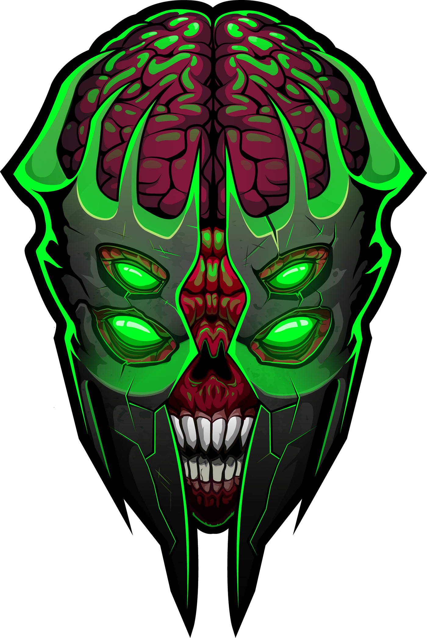 stickers monster ILLUSTRATION  vector digitalart proyect colors zombie Illustrator Monstruo