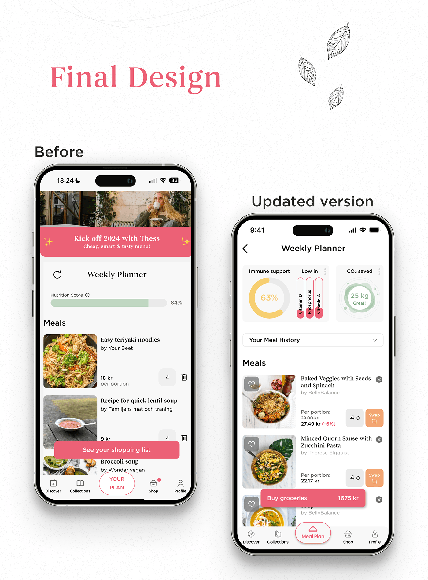 recipe app recipe app design Recipe App UI Recipe App Case Study Meal Planner Meal Planning App Foodtech food app Food app design App Case Study