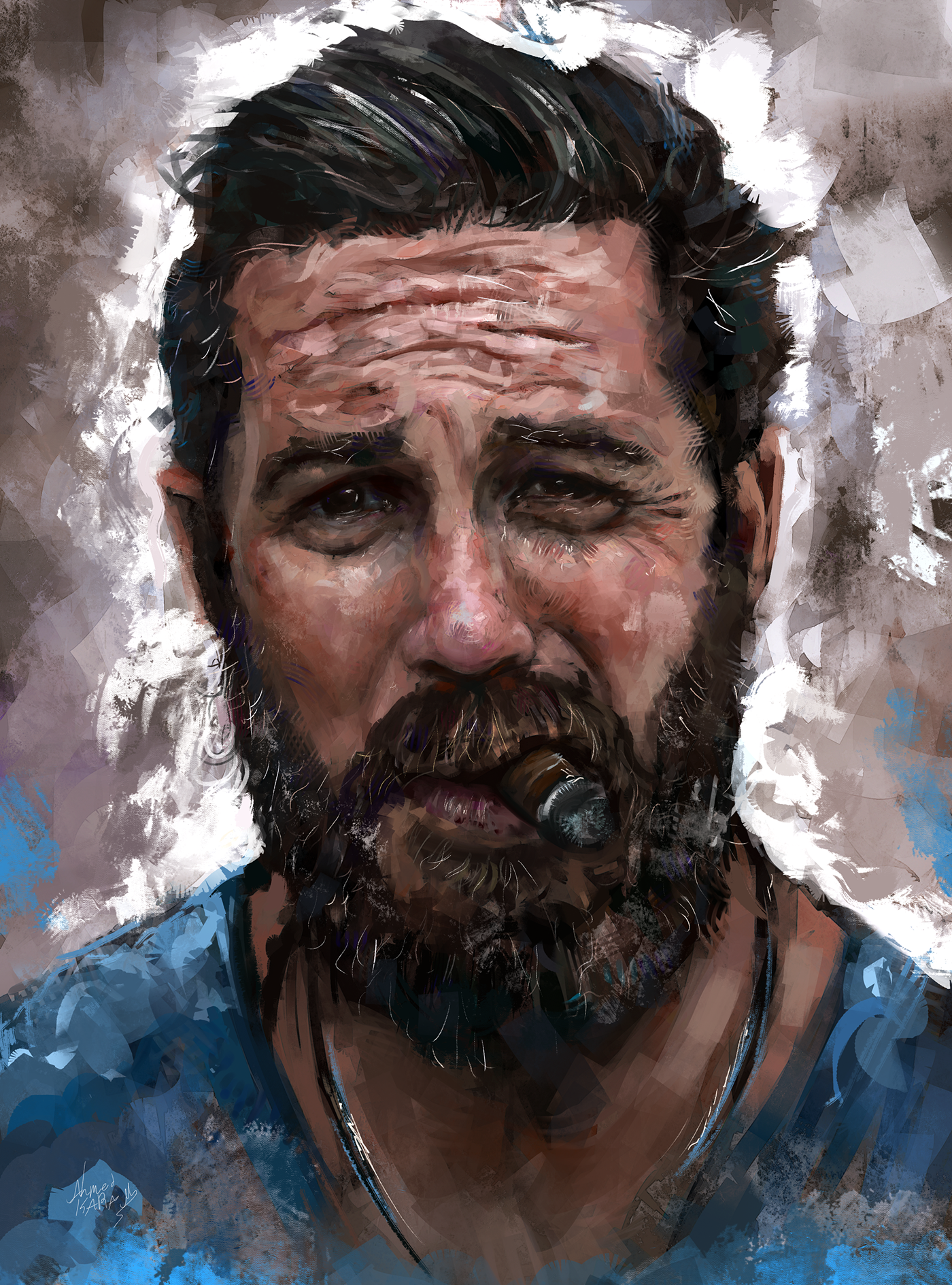 portraits Digital Art  digital painting Drawing  abstract Tom Hardy poster cover