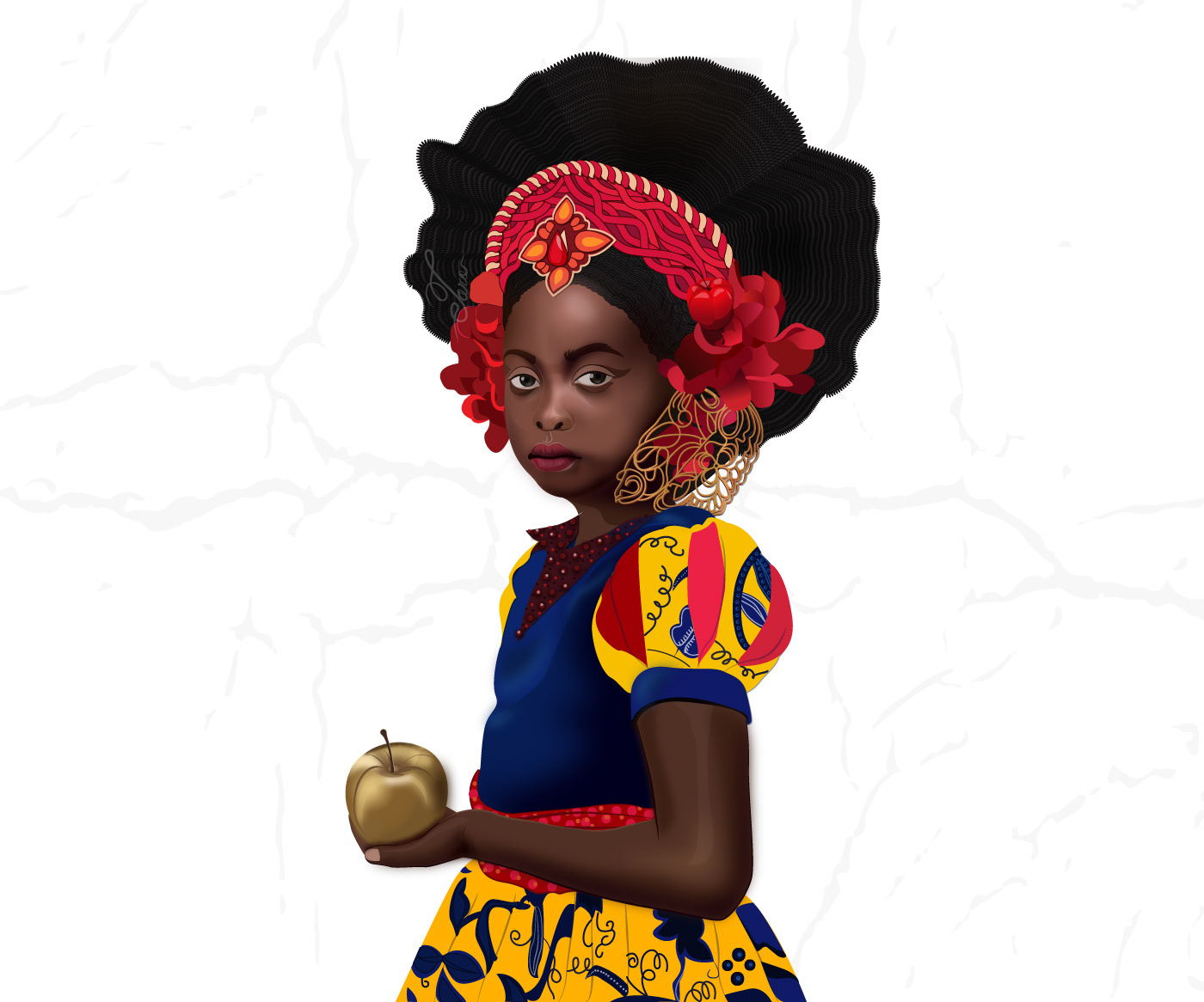 African portrait illustration 