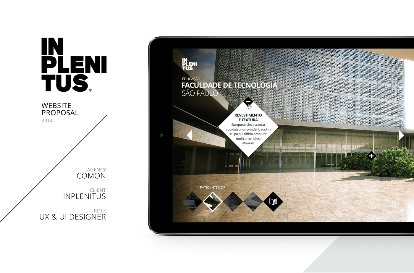 Website ux UI architecture tablet geometric minimalist