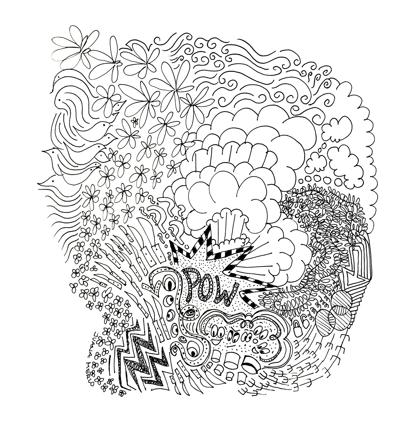 Adobe Portfolio ILLUSTRATION  podcast NPR doodles black ink