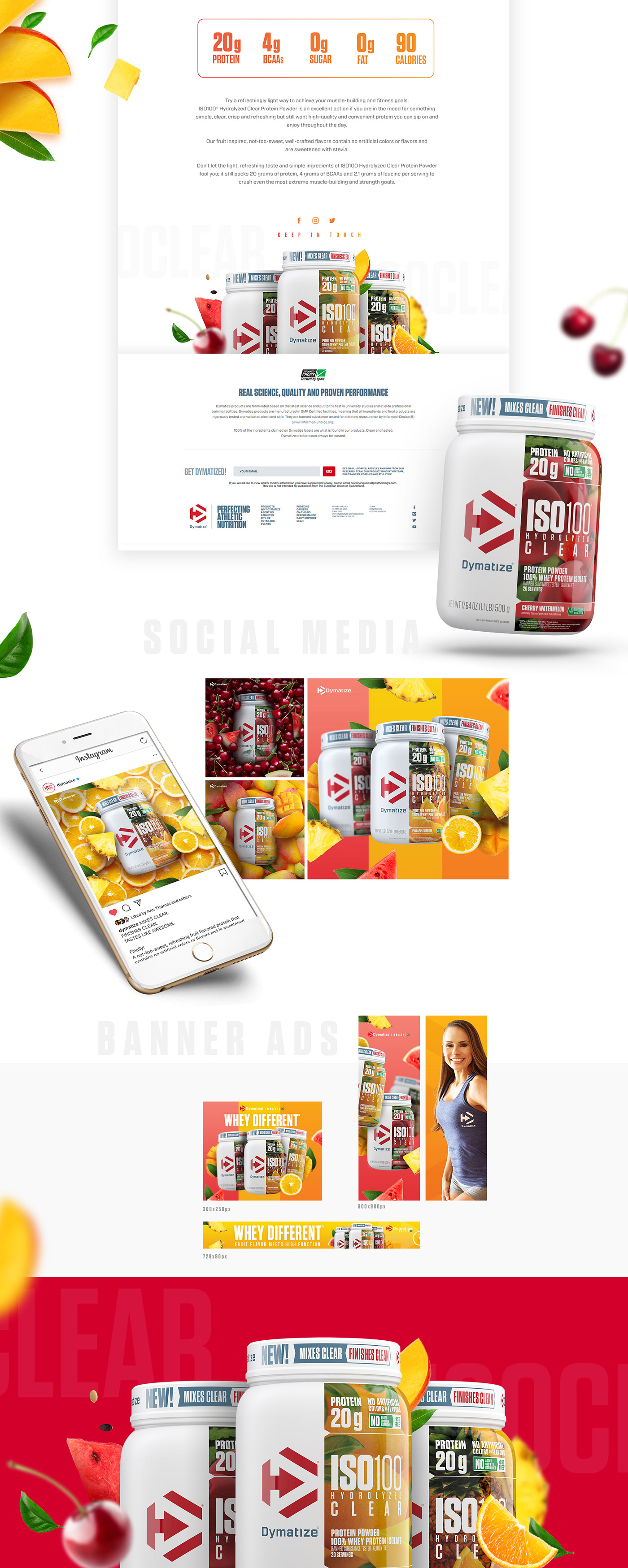 ad campaign digital Dymatize Ecommerce graphic design  marketing   social media