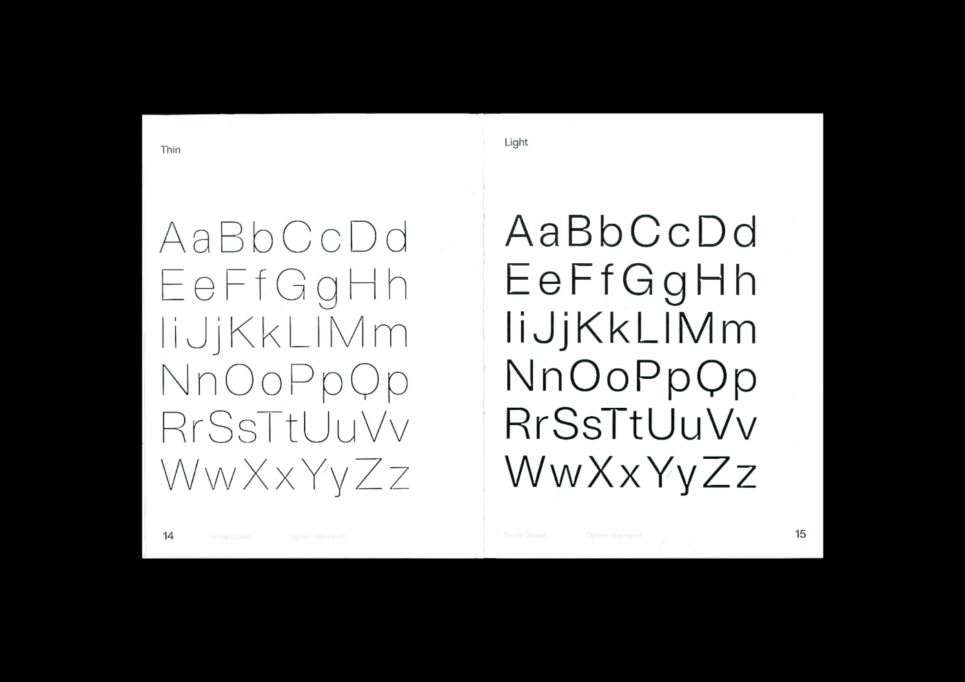 design swiss minimal typography   Typeface specimen type design book editorial