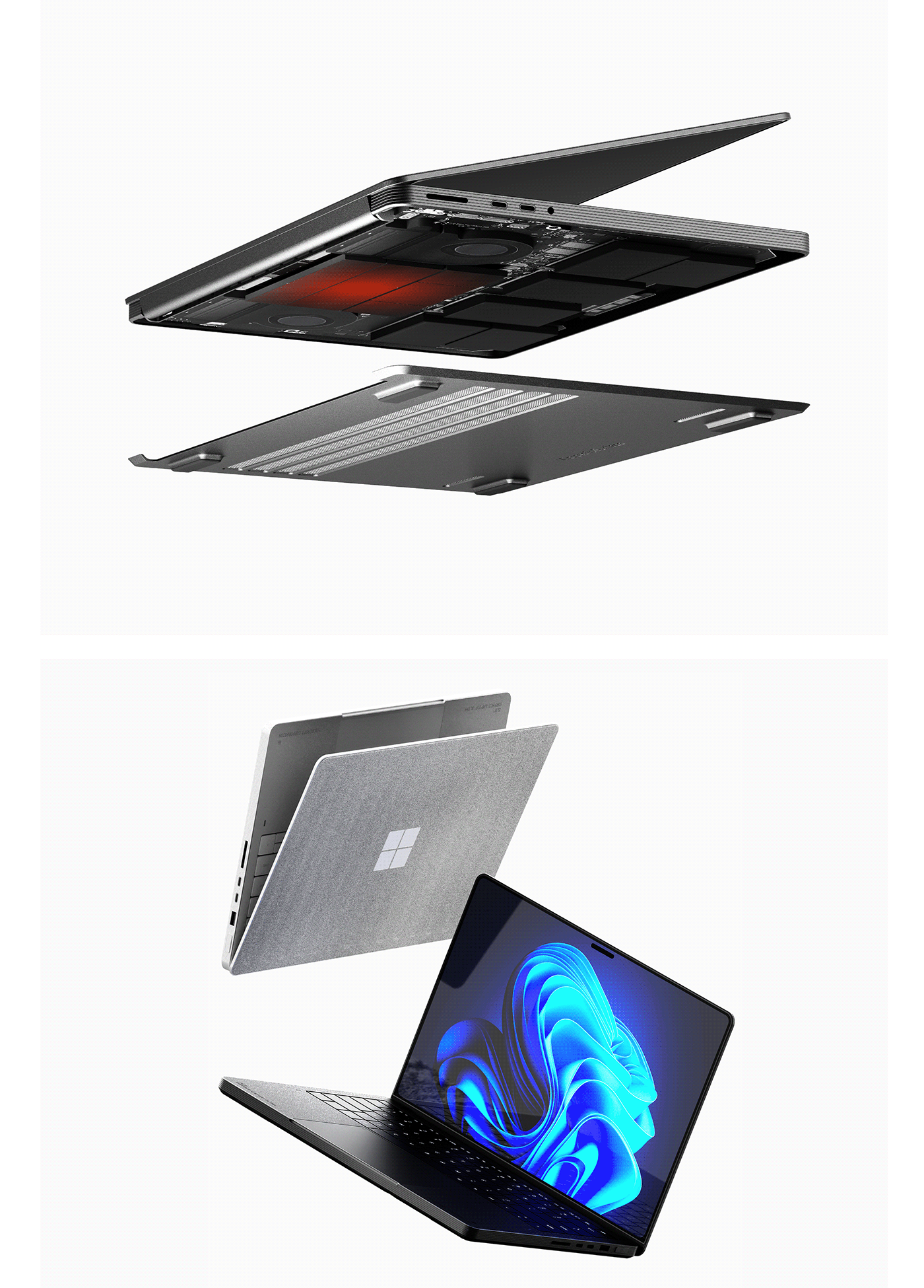 product design  industrial design  Microsoft surface Laptop desktop workstation keyshot concept rendering