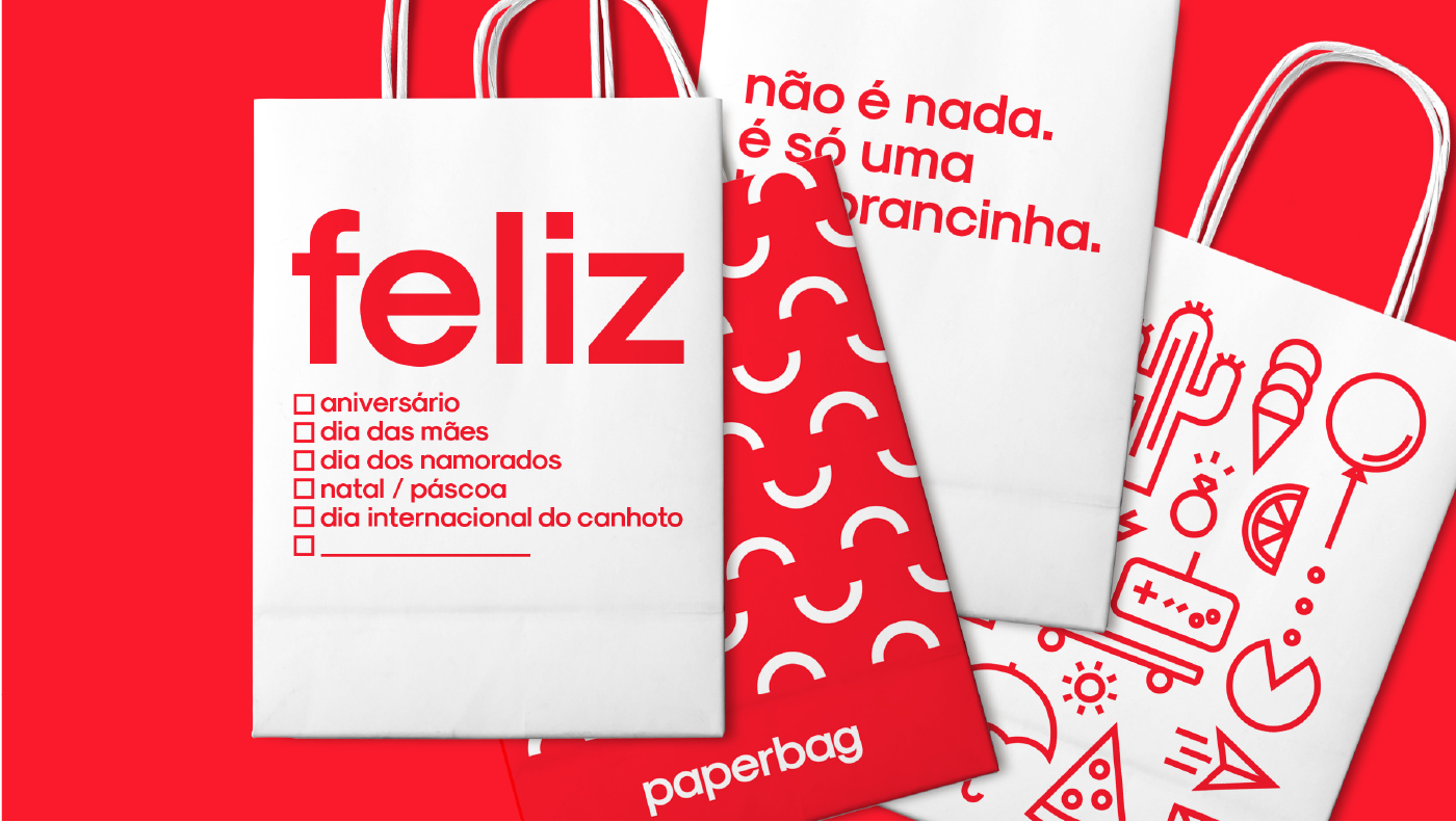 paper bag craft Packaging logo branding  Brazil red paperbag