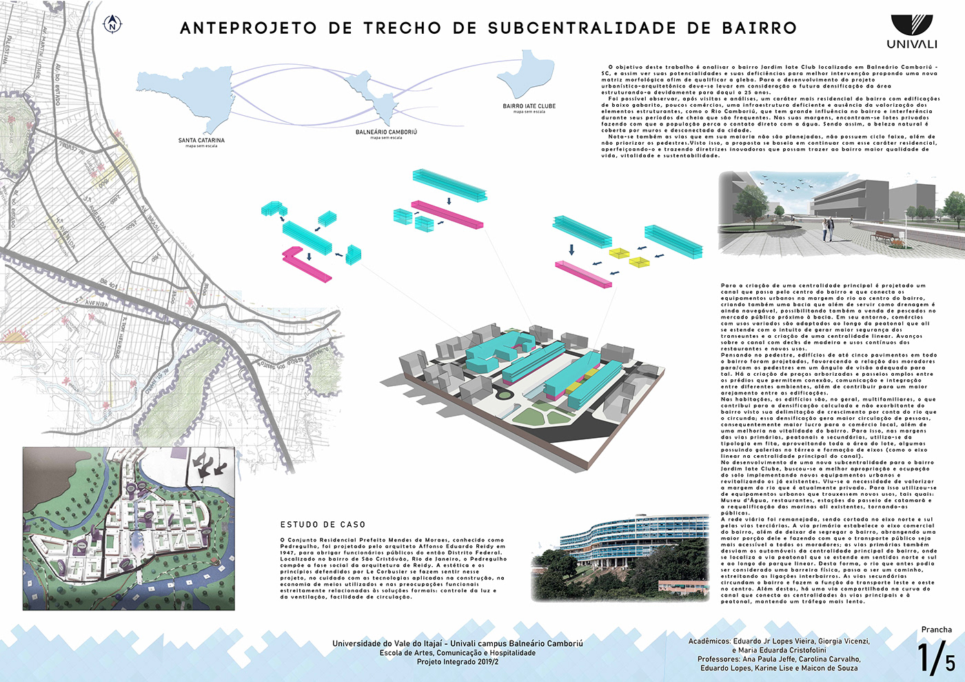 4º semestre planejamento urbano projeto Univali Anteprojeto architecture integrado