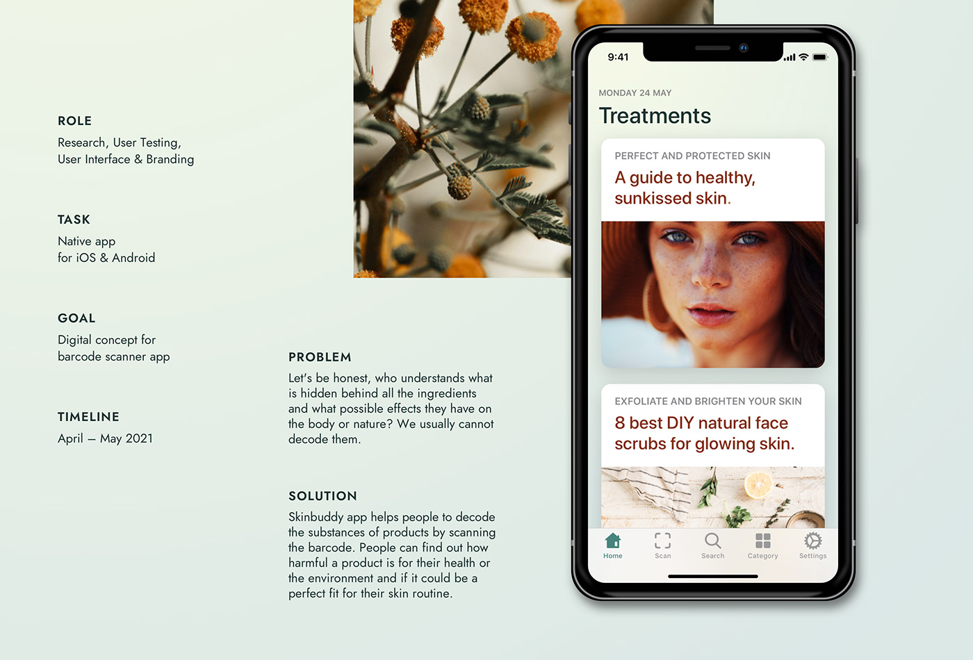 app beauty Cosmetic ios mobile Mobile app scanner skin UI user interface