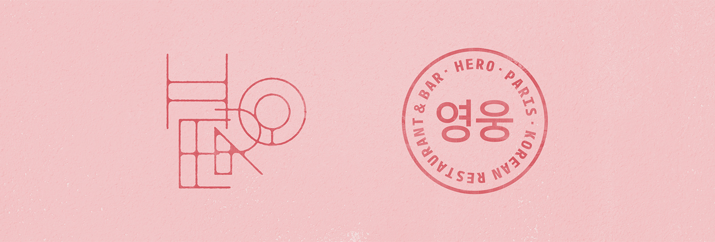 design korean bar restaurant art deco logo art hand type Food  menu custom font