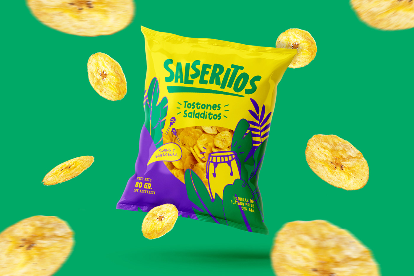 brand identity CHIPS PACKAGING  graphic design  graphic identity Logotype Packaging packaging design plantain chips snacks tostones