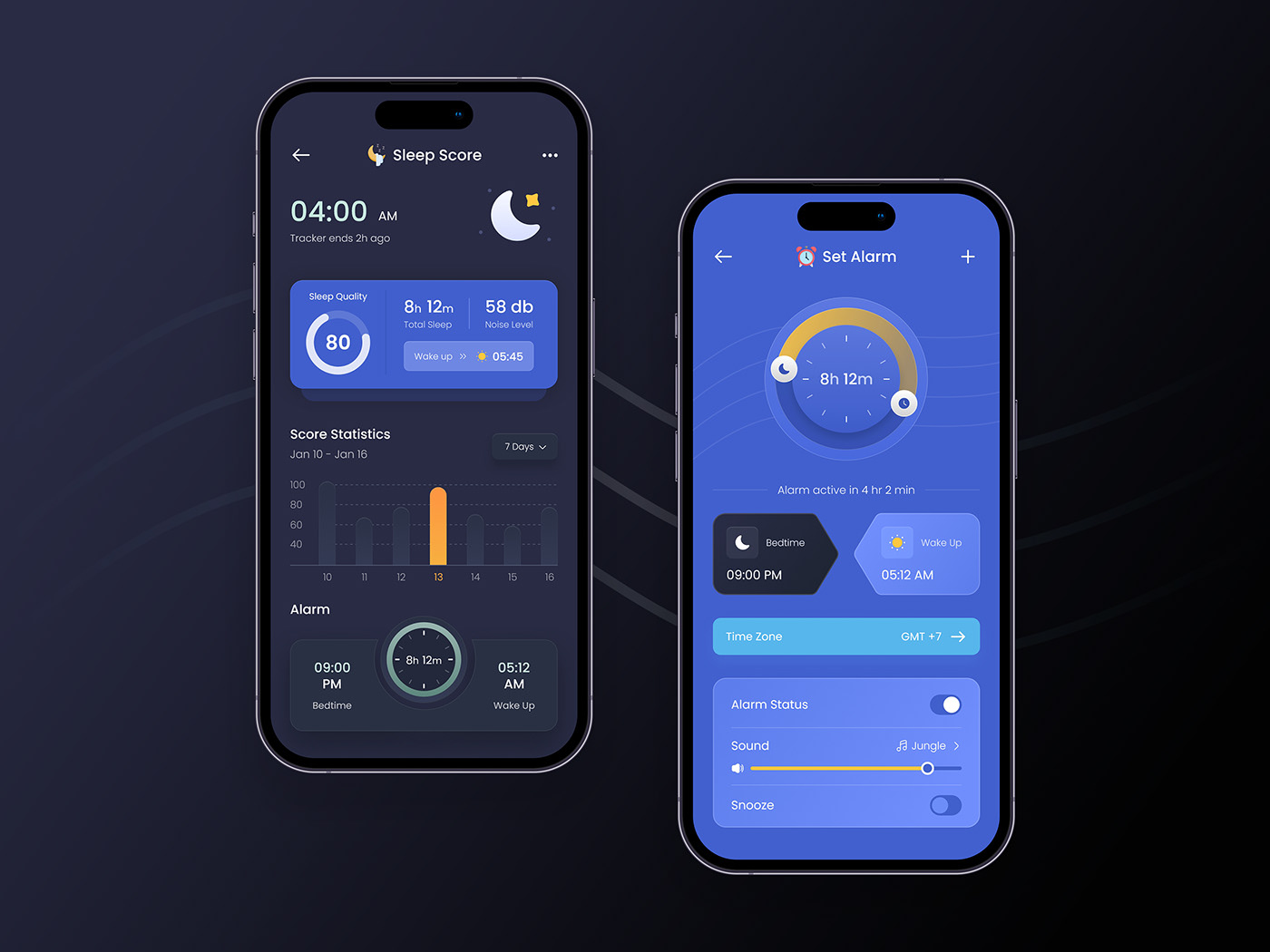 alarm app Alarm Design app design Night App sleep app Sleep Design sleep tracker sleep tracker app ui design ux