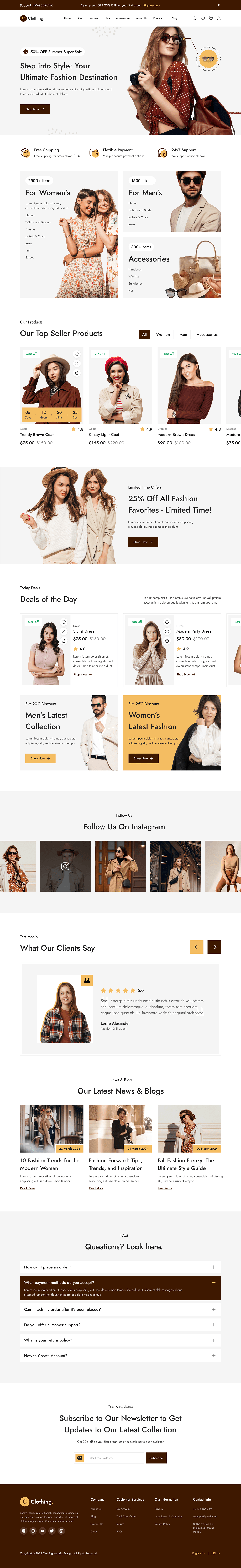 Fashion Ecommerce Website / Clothing Store Website Figma Template