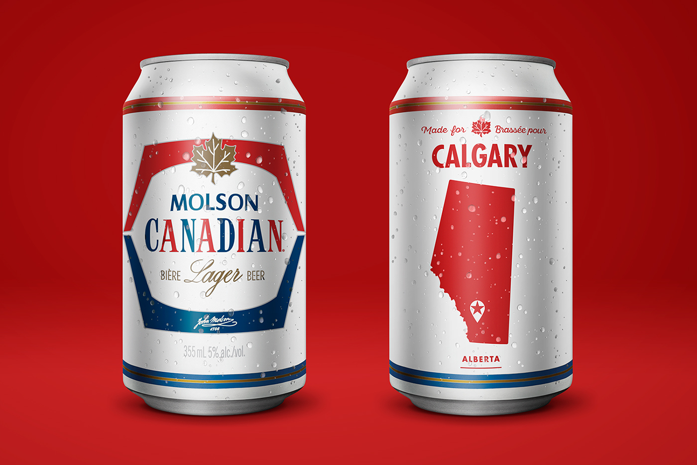 Packaging beer cans design Canada molson