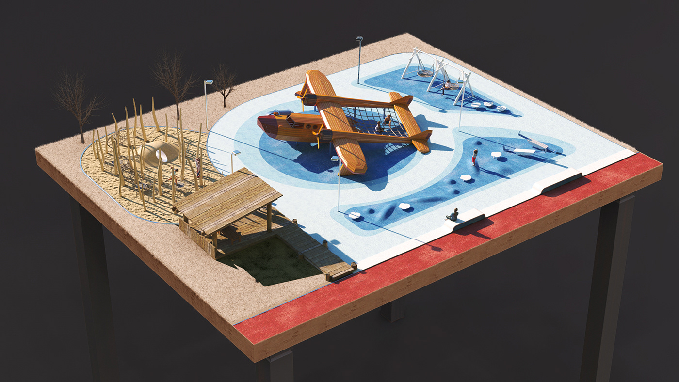 Playground architecture visualisation Extrior Sun conceptart viz archviz 3D lumion
