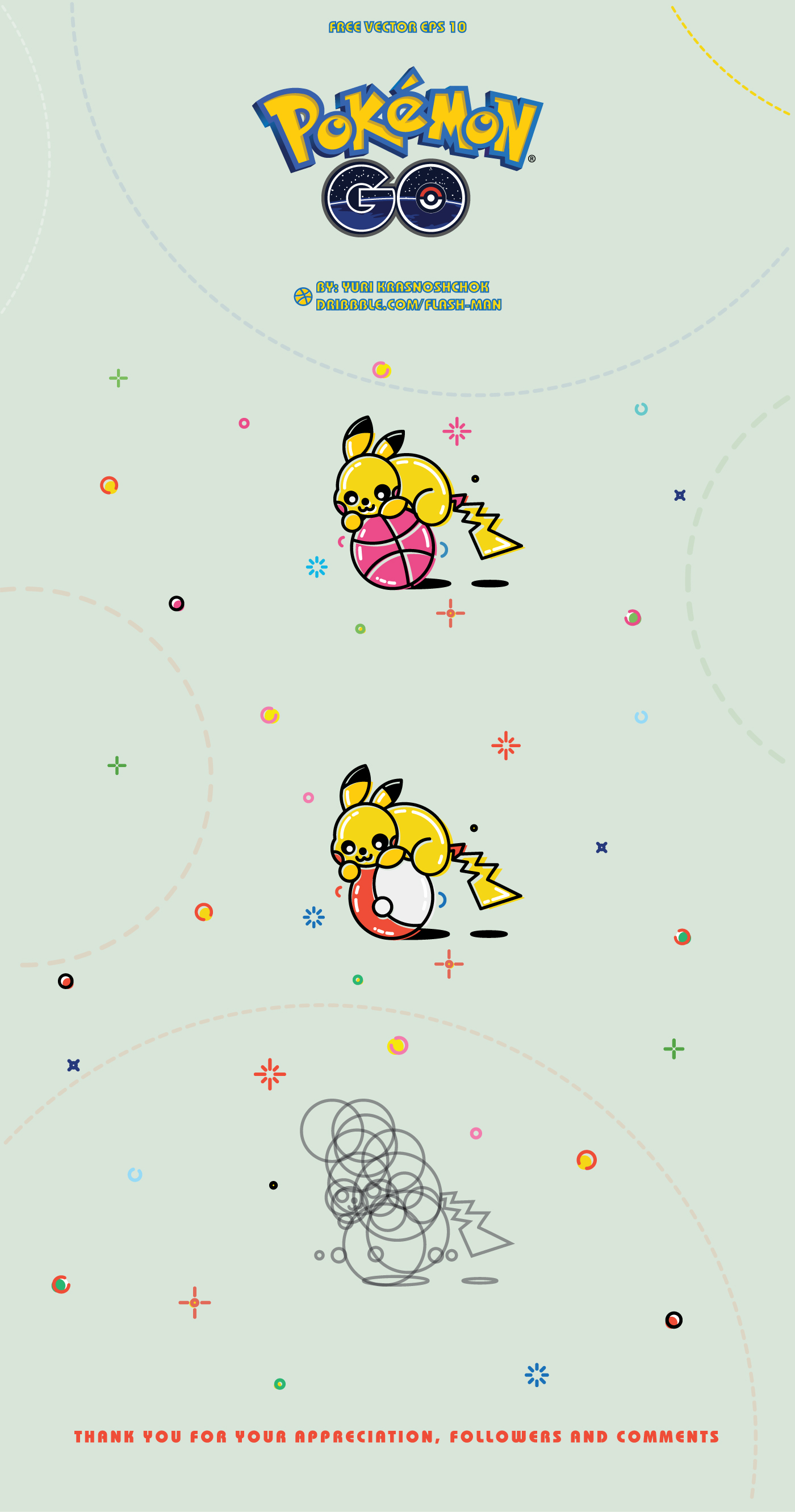 pikachu PokemonGO Pokemon ピカチュウ go pokeball Icon illustrations