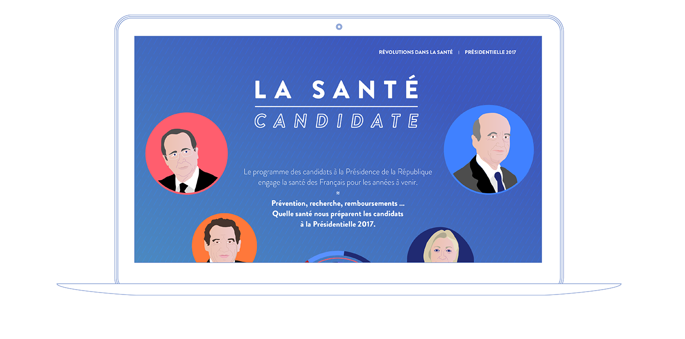 art direction  Website design ILLUSTRATION  politic presidentielle Comparateur politique santé Election