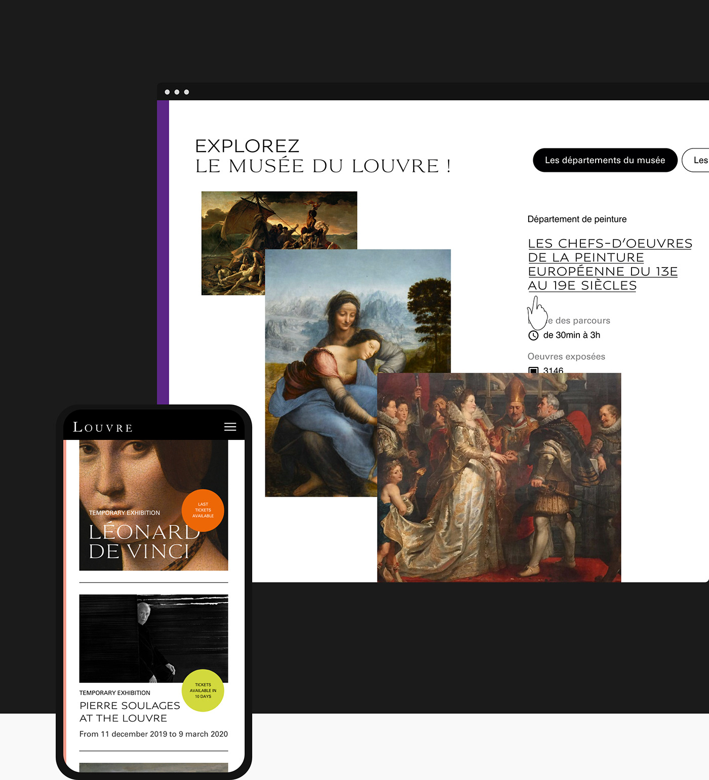 louvre museum UI Webdesign