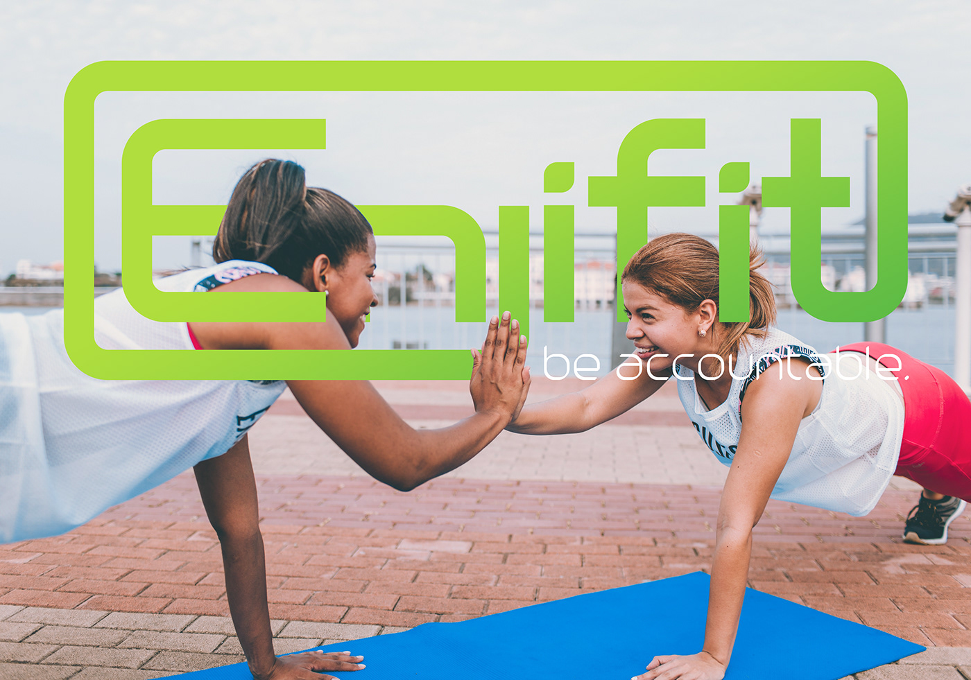 Enjifit logo with woman working out.