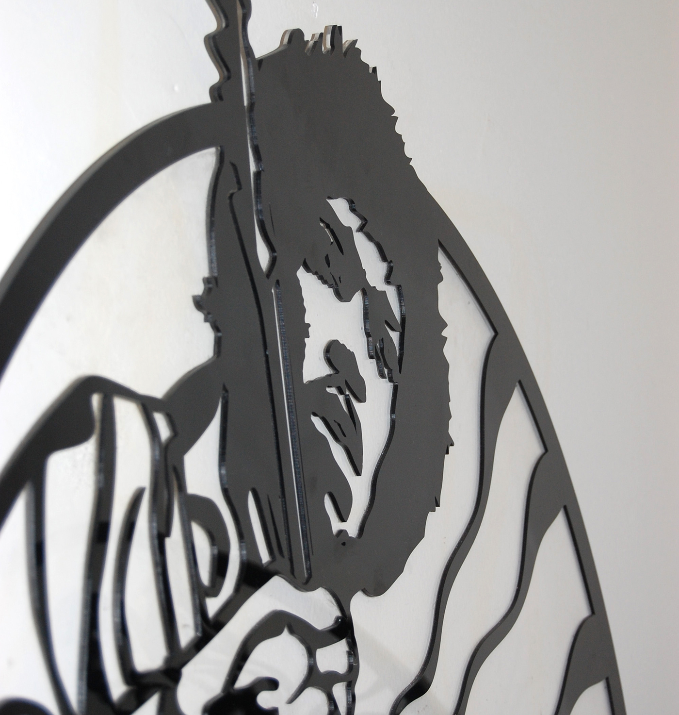 Hendrix art acrylic black Lasercut rock decorative ILLUSTRATION 