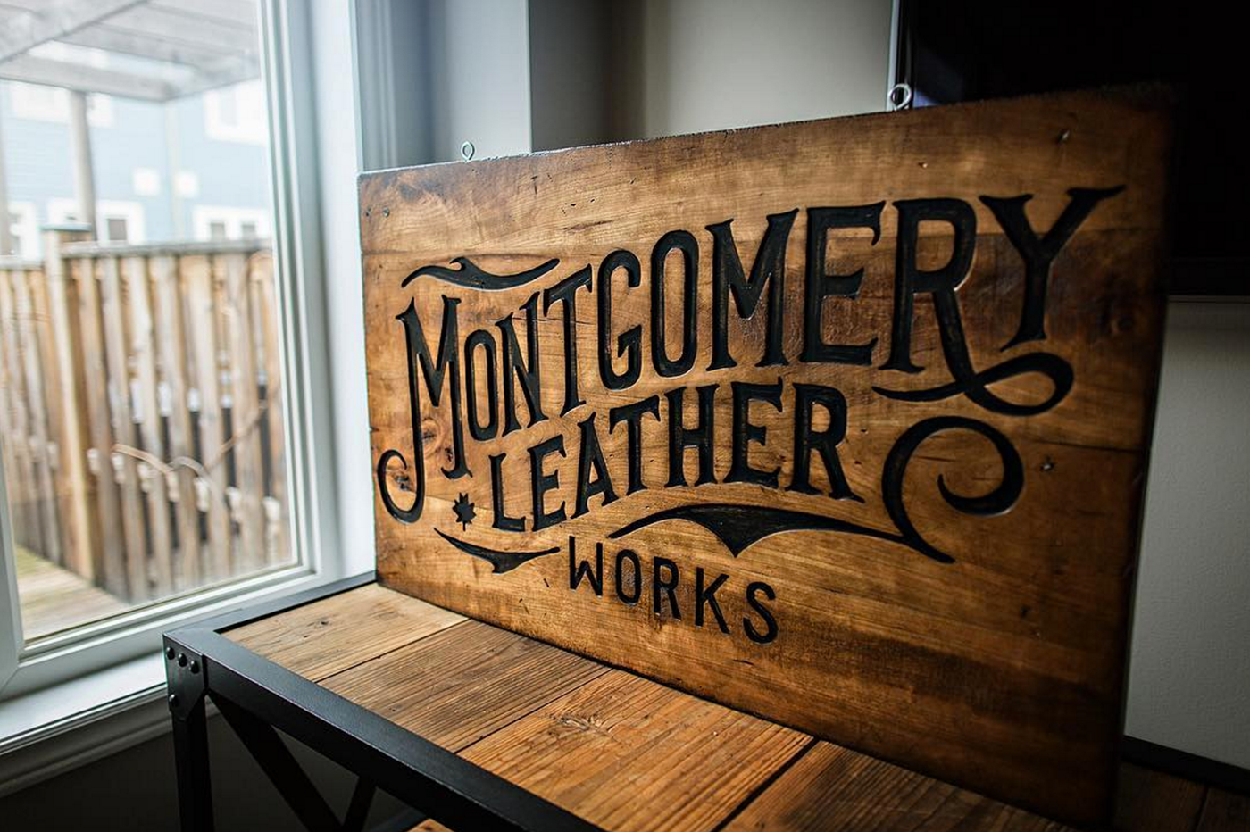 lettering vintage leather logo handmade