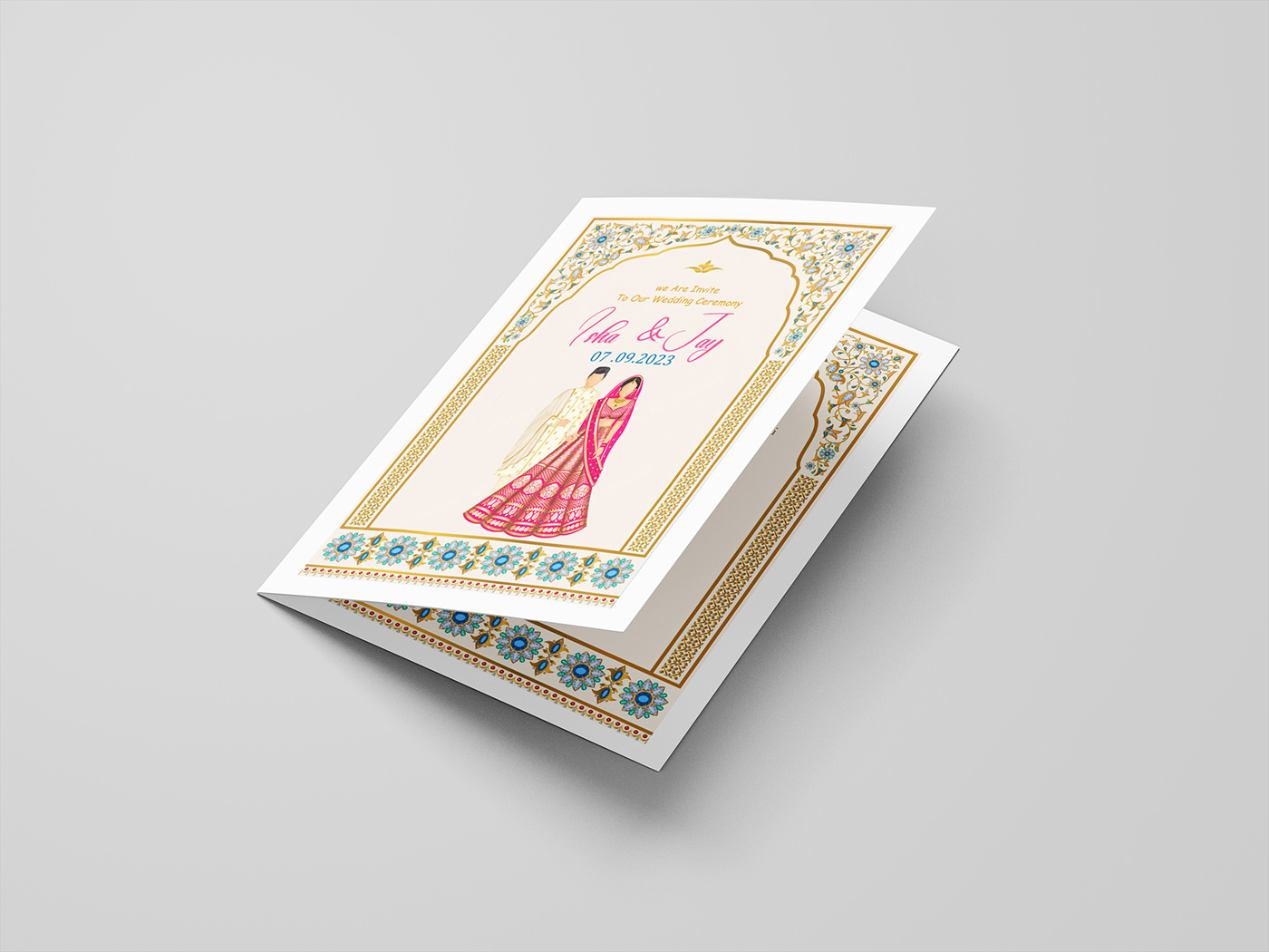 Invitation print Advertising  Graphic Designer marketing   Social media post wedding card design