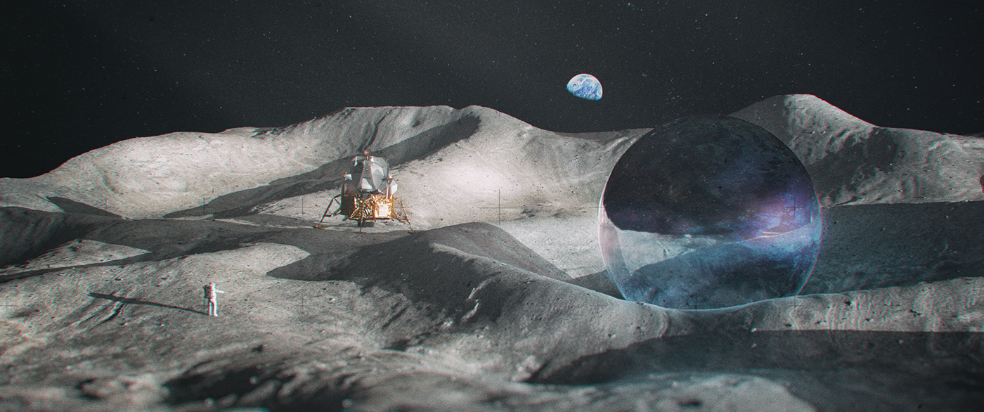 moon lunar Apollo nasa sci-fi Space  exploration aliens cinema 4d Render
