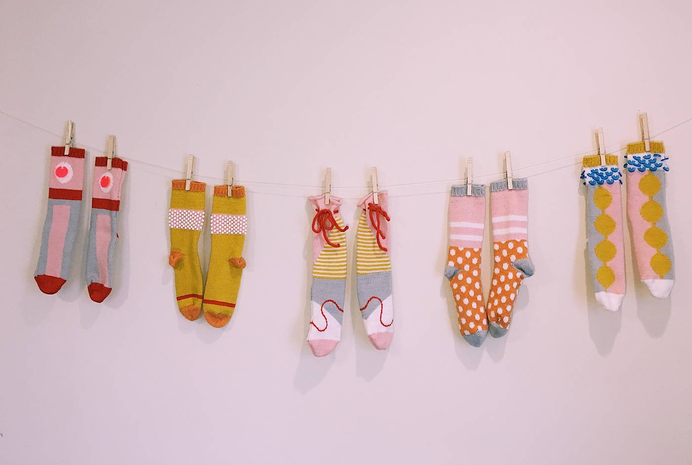 socks accessory design soft accessories Playful whimsical experimental bold colorful unconventional garment design