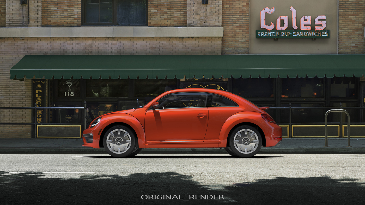 VW beetle CGI automotive   Maya vray