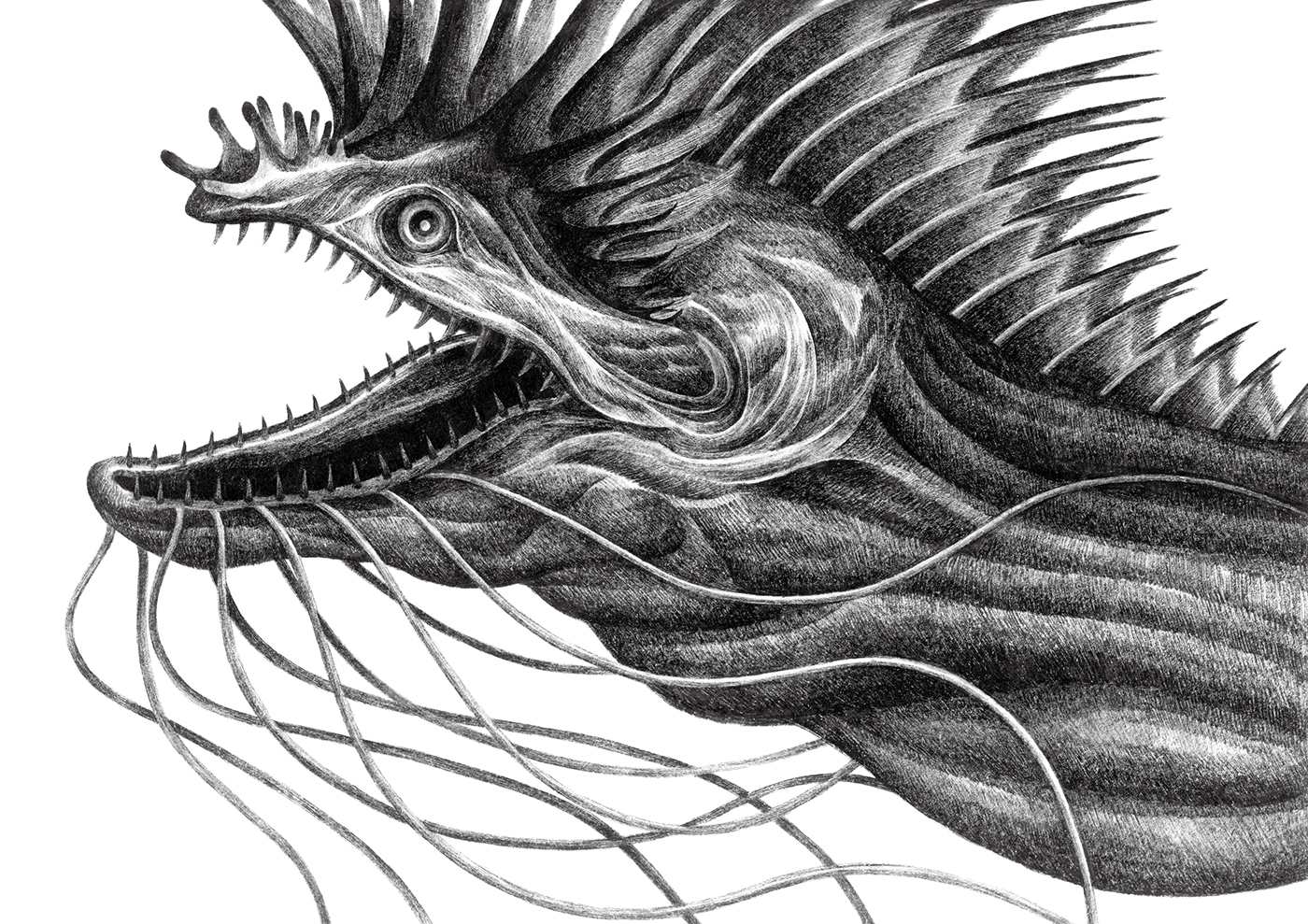 ILLUSTRATION  sea monster myth print poster