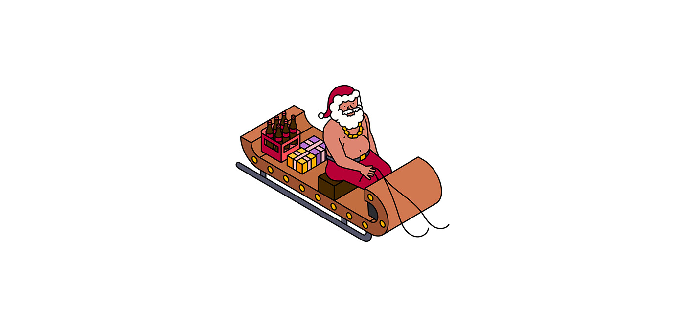 ILLUSTRATION  editorial Isometric infographic cocacola pepsi Christmas santa