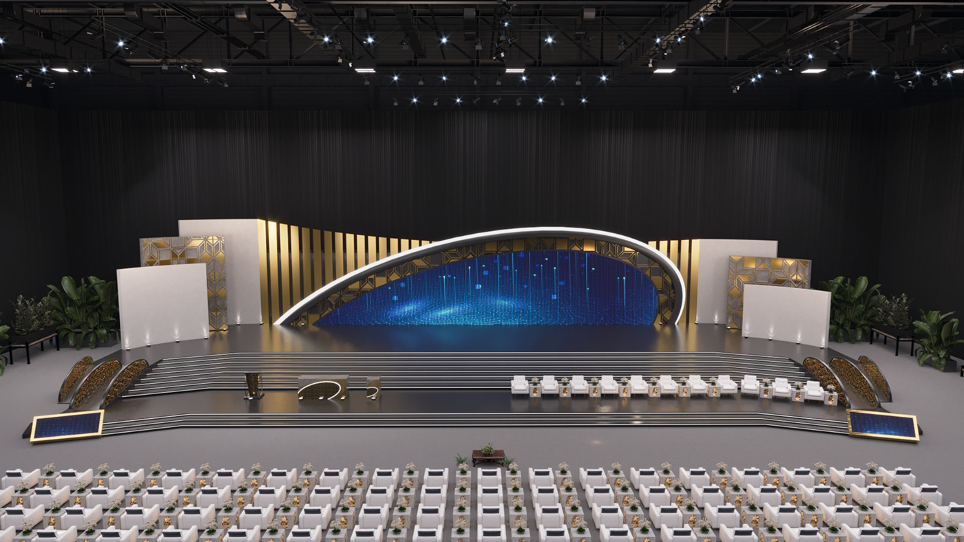 Stage STAGE DESIGN theater  Qatar graduation 3ds max Event Event Design