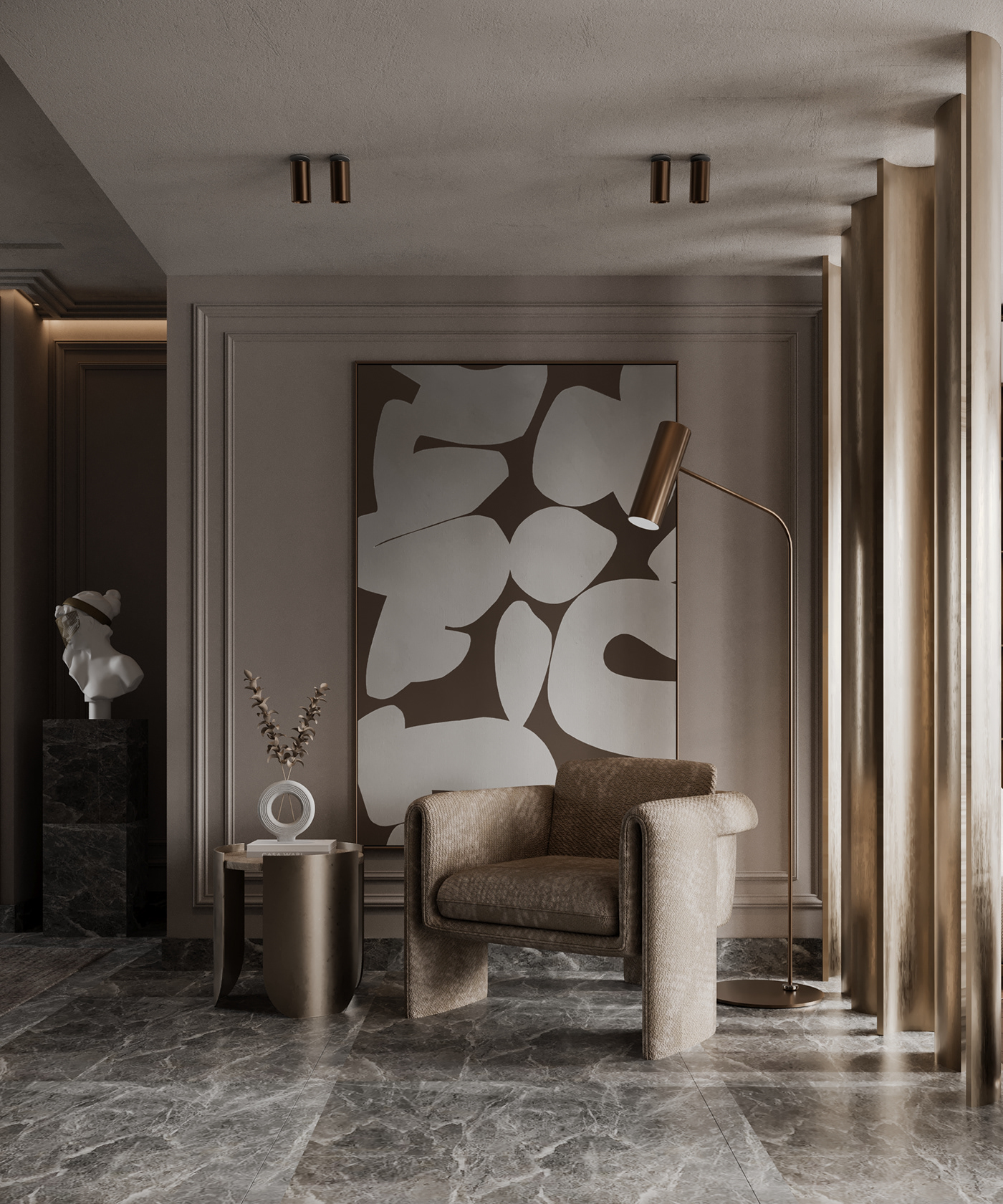 3ds max corona Interior interior design  neoclassic reception Render visualization archviz CGI