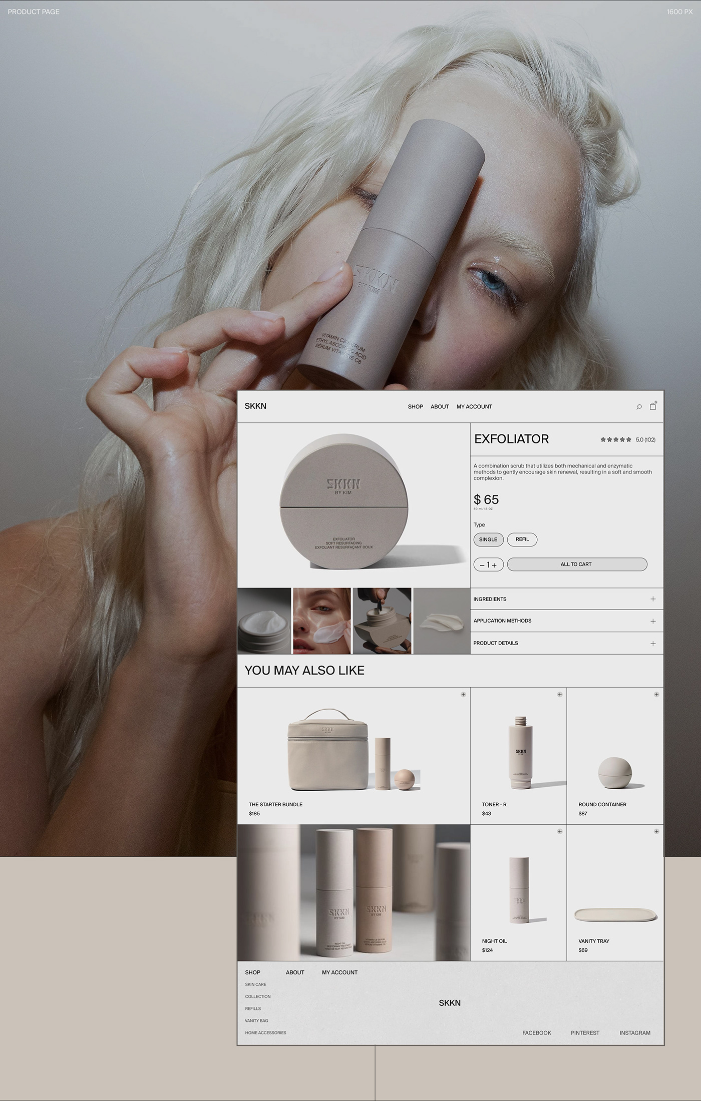 cosmetics Nature organic skin skincare uxui Website Web Design  beauty design