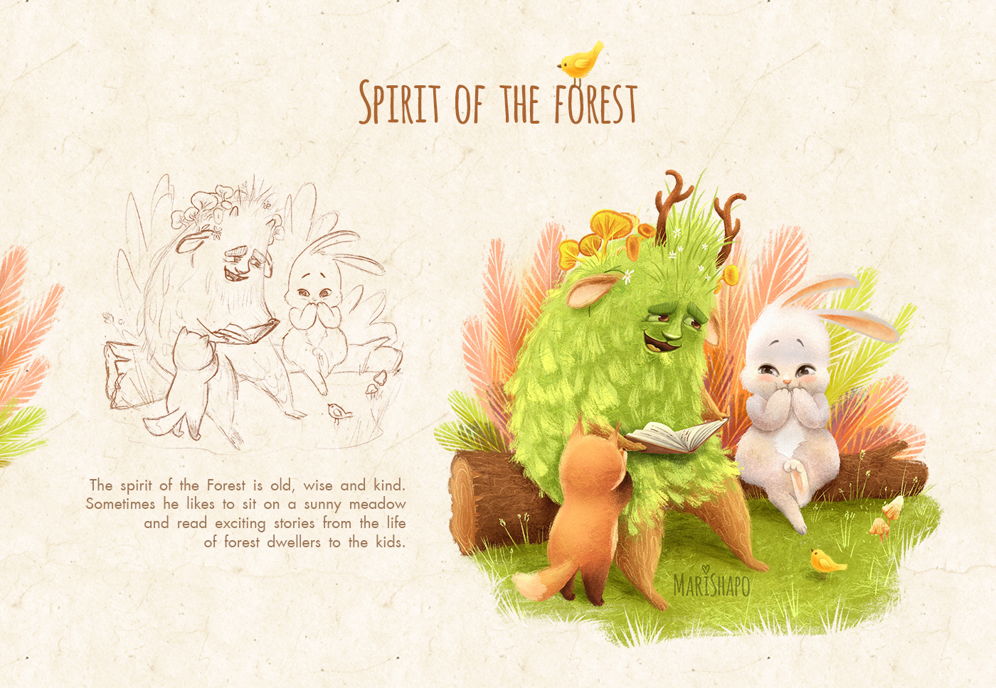 animal book Character children fairy tale forest ILLUSTRATION  kidlitart child emotion