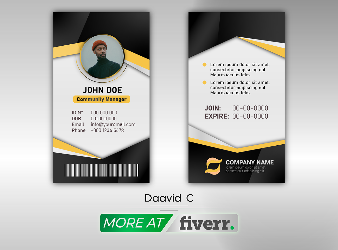 Freelance fiverr Graphic Designer ID card design business card card design adobe illustrator brand identity visual Brand Design