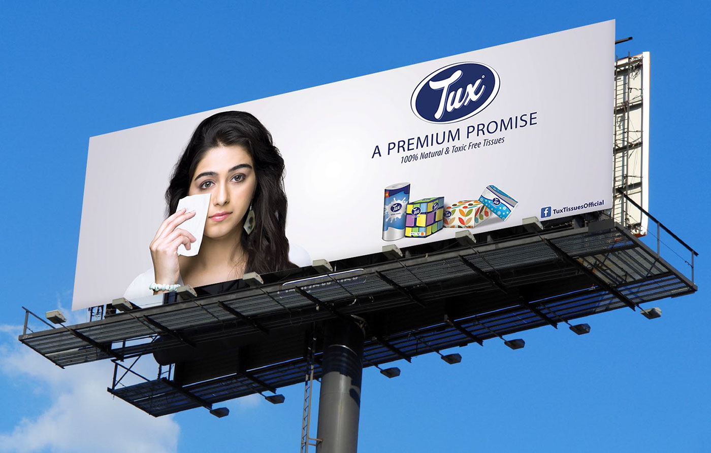 tux tissues ooh advertising  Billboards Ramzan offer Launch Campaign Premium tissues