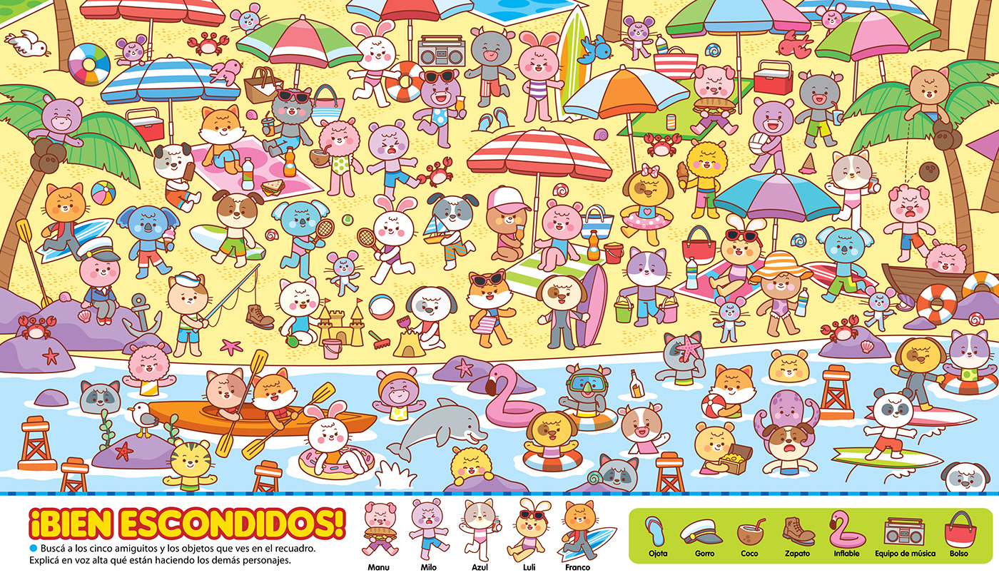 Pamela Barbieri Drawing  cute kawaii childrens illustration search and find argentina cute illustration Christmas beach