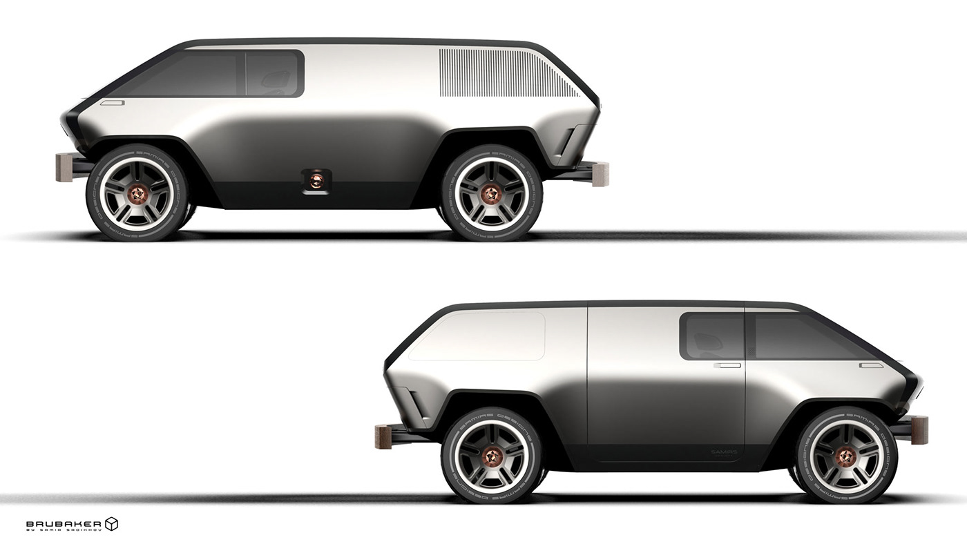 automotive   Automotive design box brubaker box car design Low Poly MiniVan samir sadikhov transport design Van
