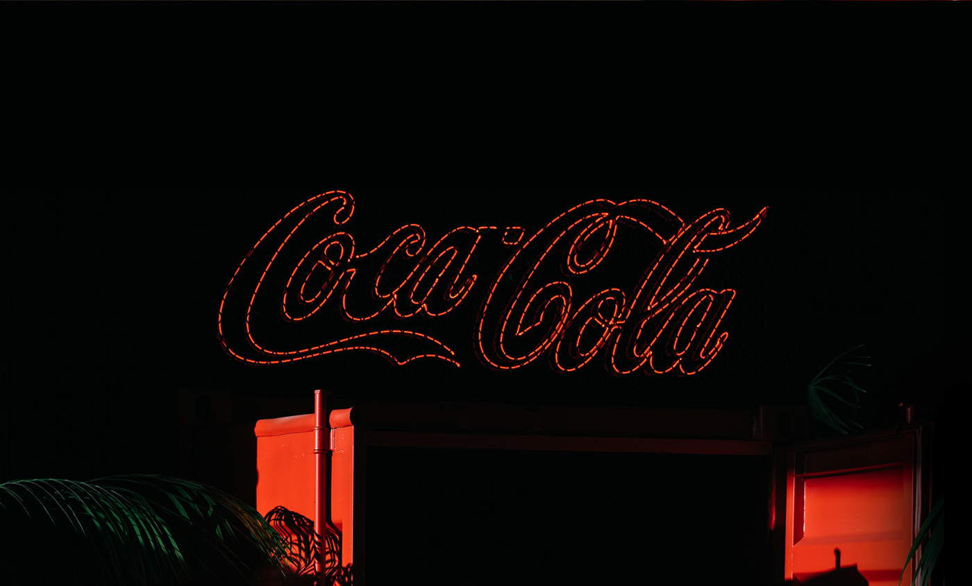 Event Branding branding  typography   Coca-Cola graphic design  design poster neon sign