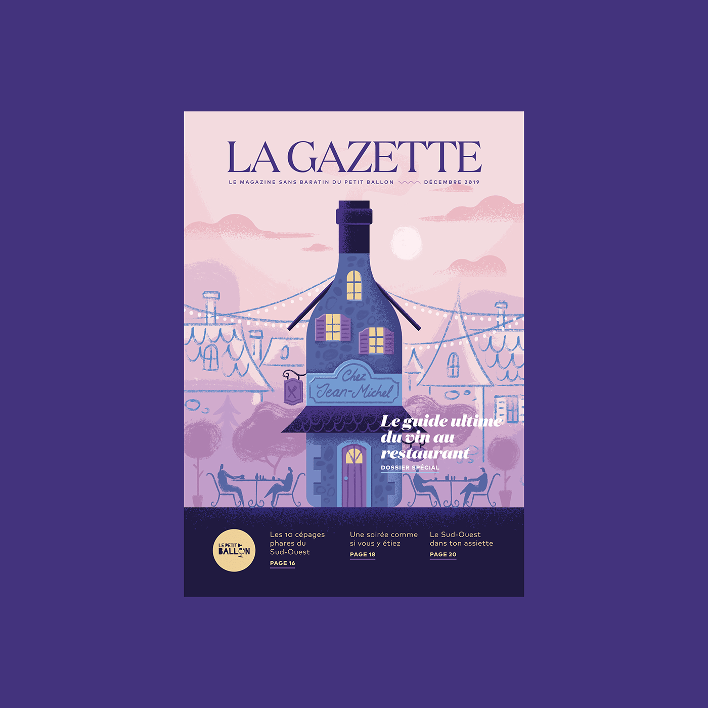 magazine ILLUSTRATION  editorial geometric wine creative handdrawn print Character beverage