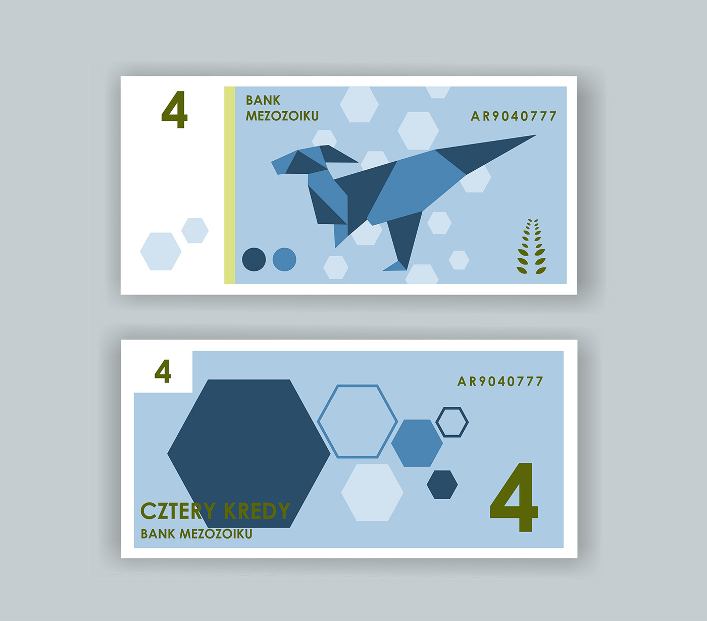 Banknote money currency children concept Dinosaur banknoty dinozaur projekt graficzny