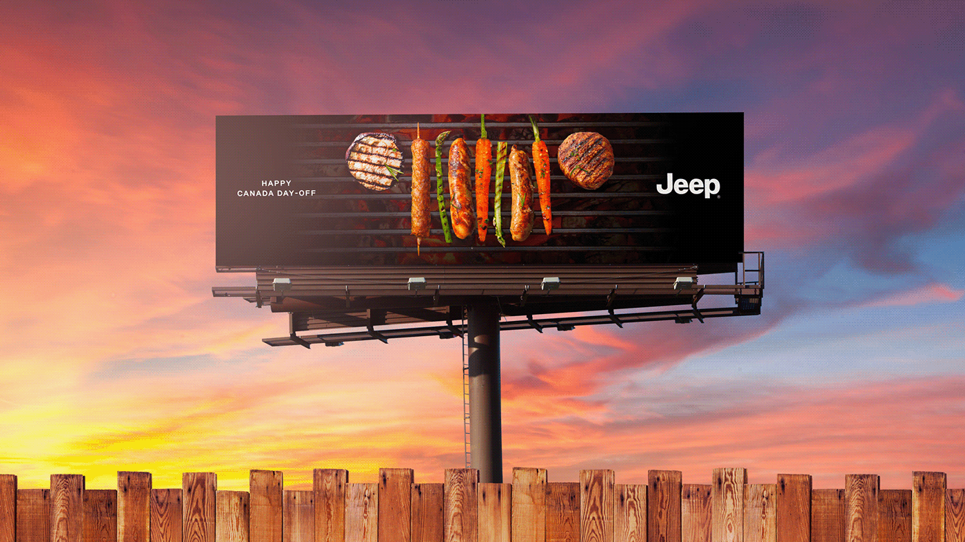 Advertising  barbecue jeep print publicis Food  automotive   Cars photoshop retouching 